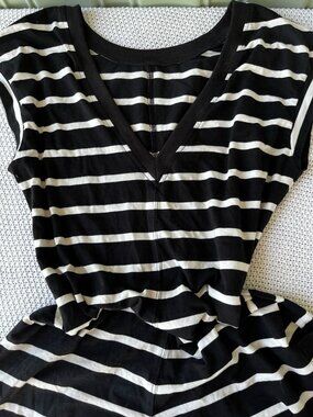 comfy stretchy romper with pockets striped preppy